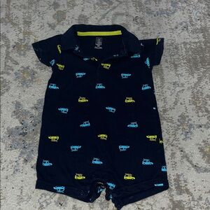 Carter's Navy Romper with Car Design